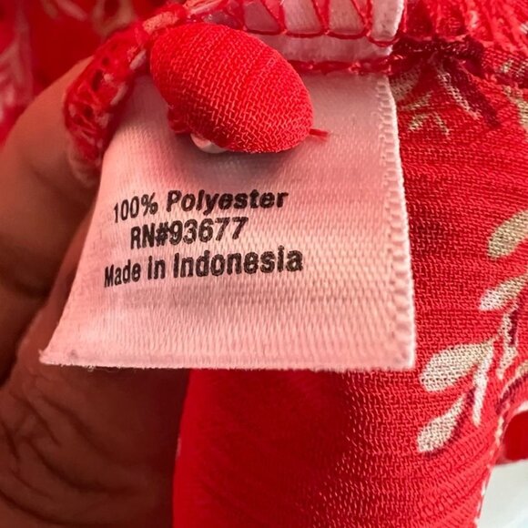 St. Johns Bay Flowy Red Paisley Floral Blouse Sz:1X - Picture 3 of 12